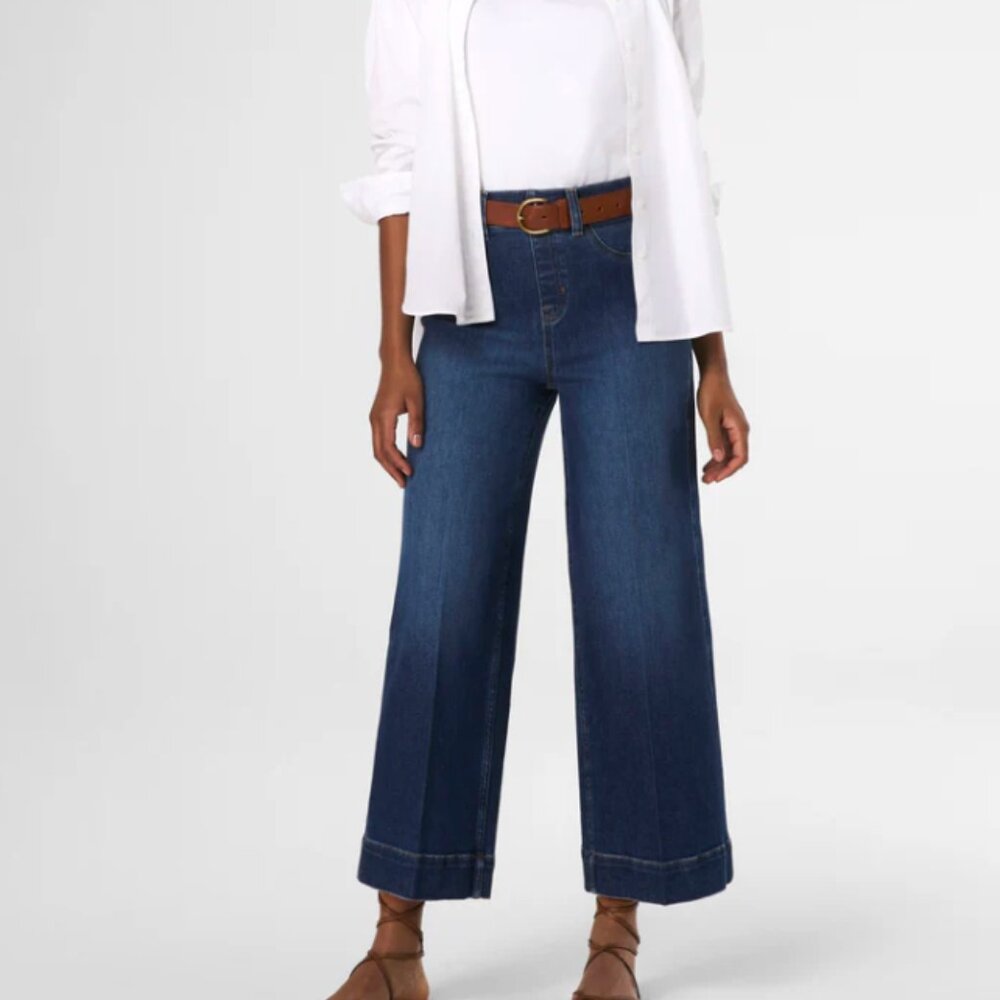 SPANX Cropped Wide Leg Jeans L NWT
